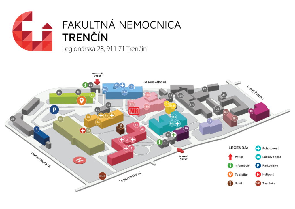 mapa TN fakultná nemocnica